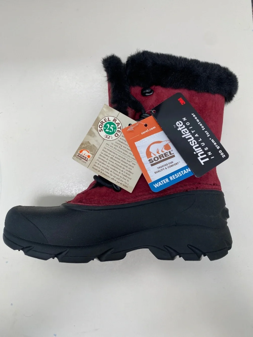 ✨NWT✨ Sorel Snow Bird Red Suede Faux Fur Winter Snow Boots